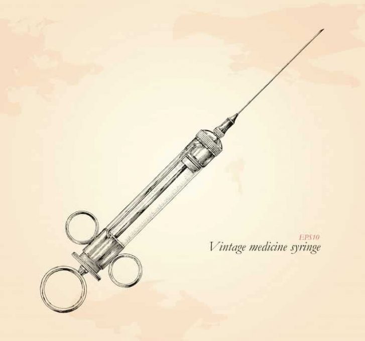 Illustration Of A Vintage Syringe — Veterinary Hospital In Lake Macquarie